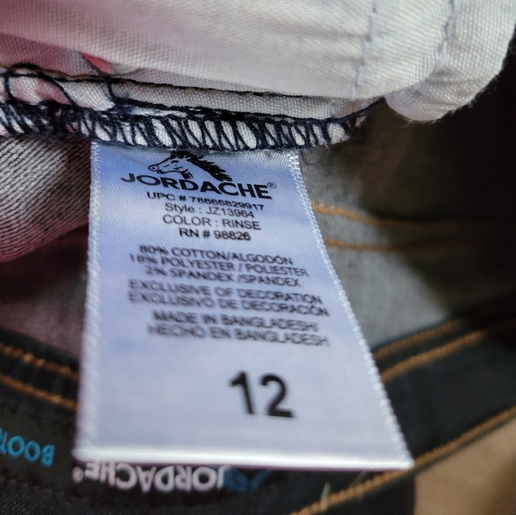 Girls Jordache Bootcut Jeans Size 12 Dark Blue Color - Picture 6 of 6